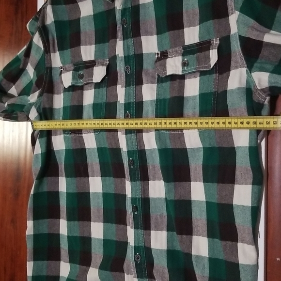 Faded Glory - Button down shirt, Size - L, Color - Green with square pattern - Picture 9 of 10